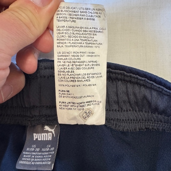 Puma Youth Elastic Waist‎ Pull On Athletic Pants Blue Size XL(18-20) Gym Track - Picture 9 of 15
